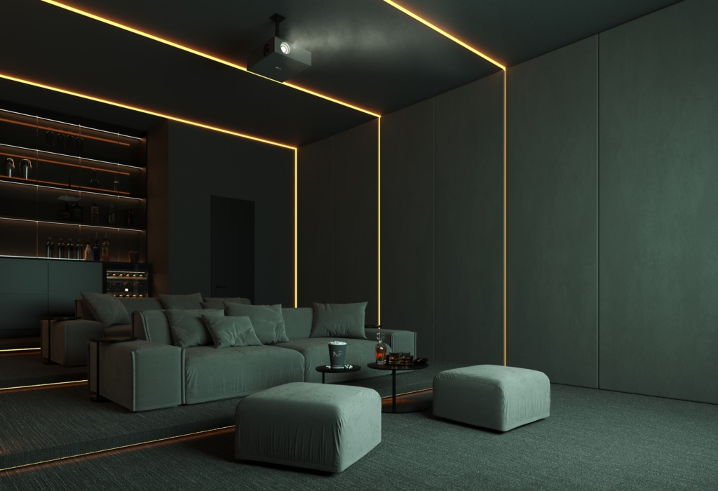 Modern and luxury cinema room